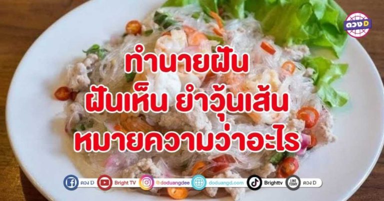 ทำนายฝัน ฝันเห็น ยำวุ้นเส้น หมายถึงอะไร