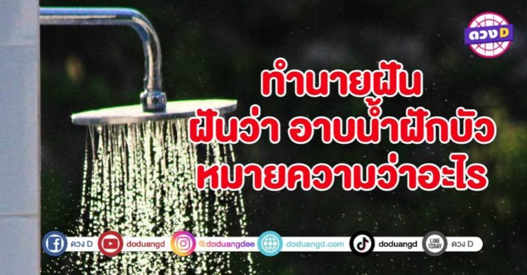 ทำนายฝัน ฝันว่า อาบน้ำฝักบัว หมายถึงอะไร