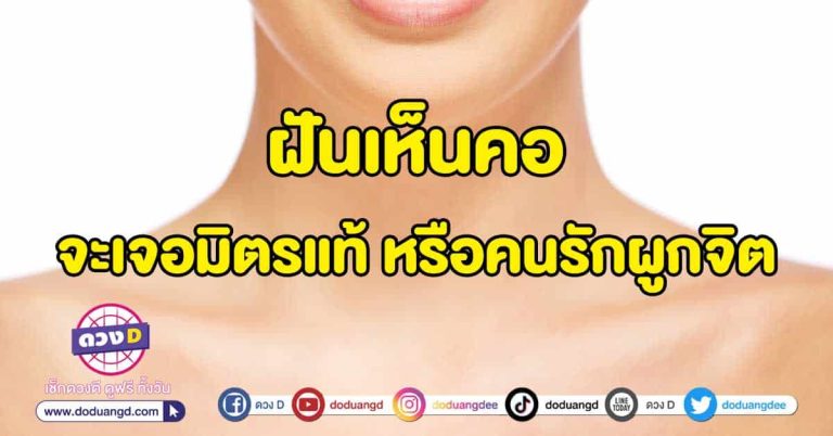 ทำนายฝัน ฝันเห็นคอ จะเจอมิตรแท้ คนรัก ผูกจิต ผูกใจรักคุณ