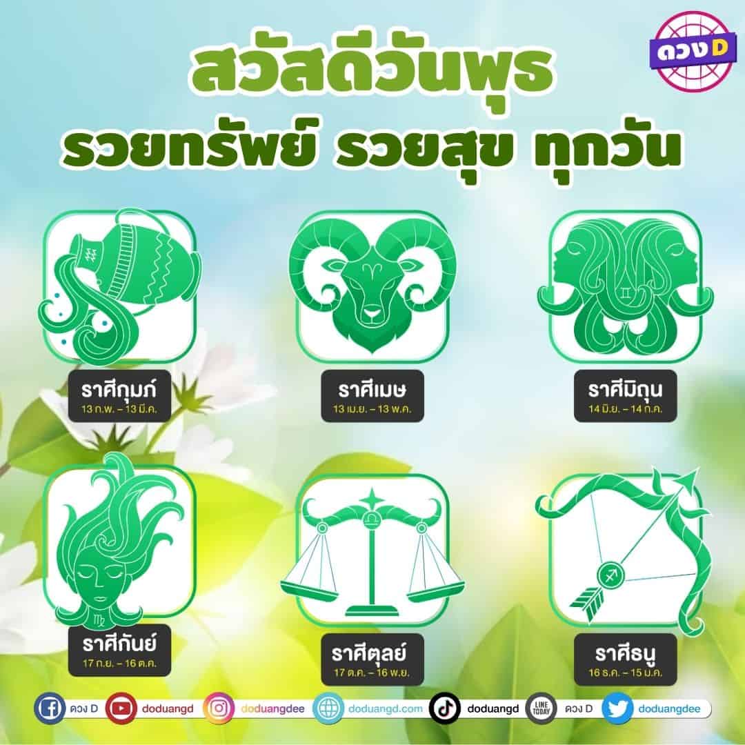 สวัสดีวันพุธ-รวยทรัพย์-รวยสุข-6-ราศี