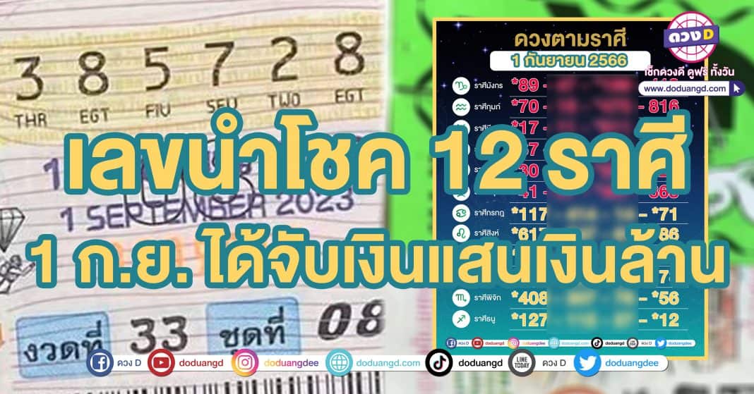 หวย 12ราศี เลขนำโชค กันยายน