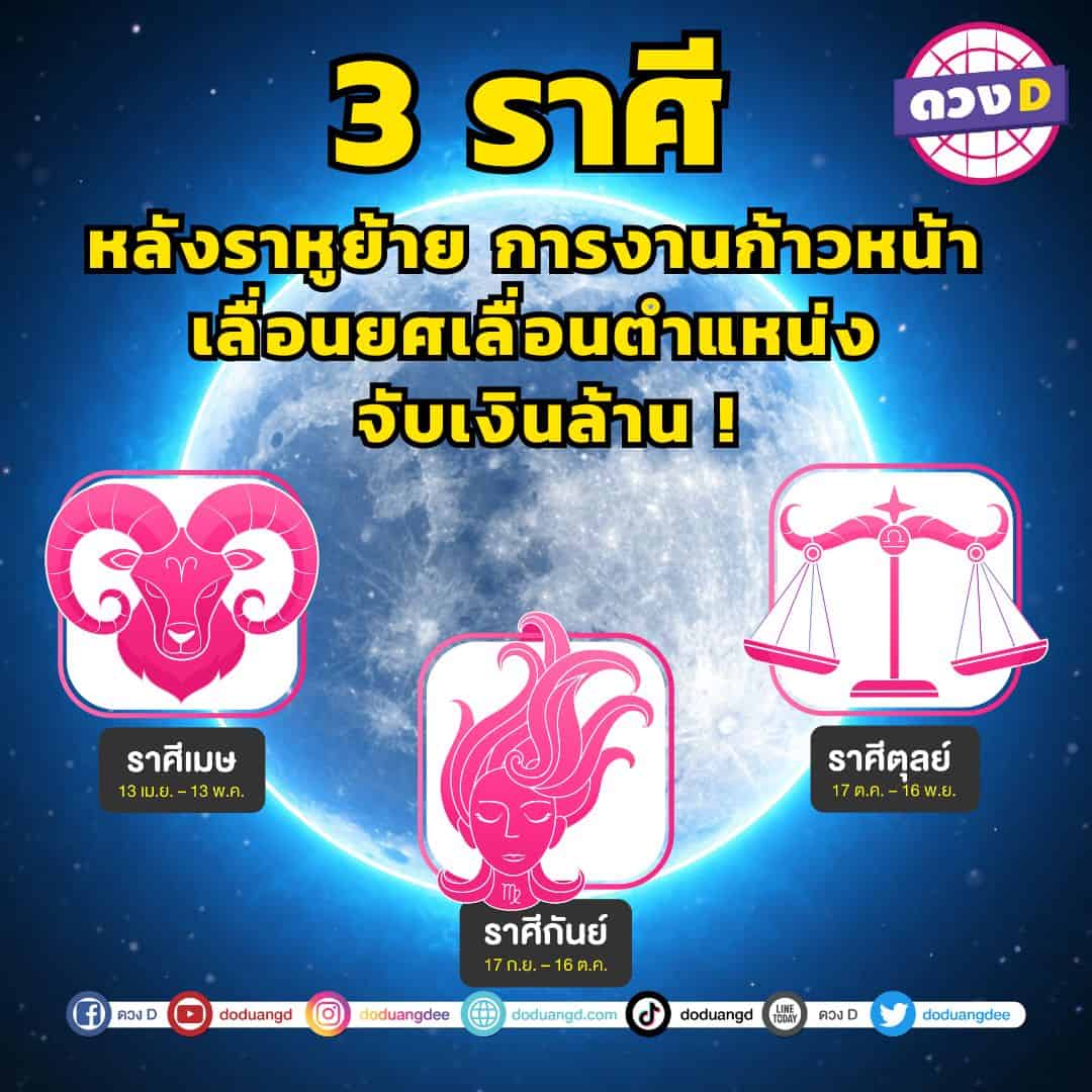 ราหูย้าย 3 ราศี ตุลย์ กันย์ เมษ รับโชค รับทรัพย์ การงานพุ่ง จับเงินล้าน!