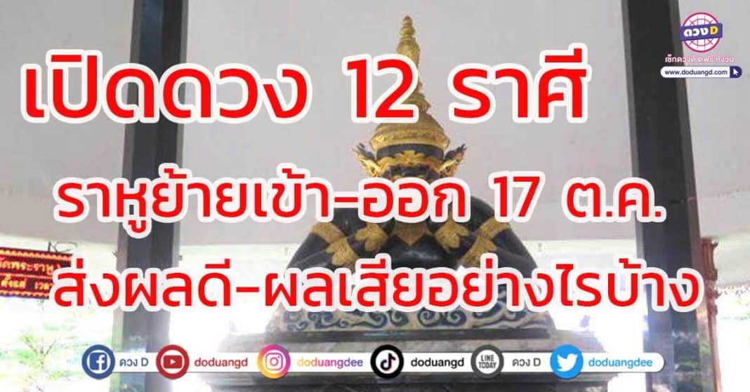 ราหูย้าย 17 ตุลาคม 66