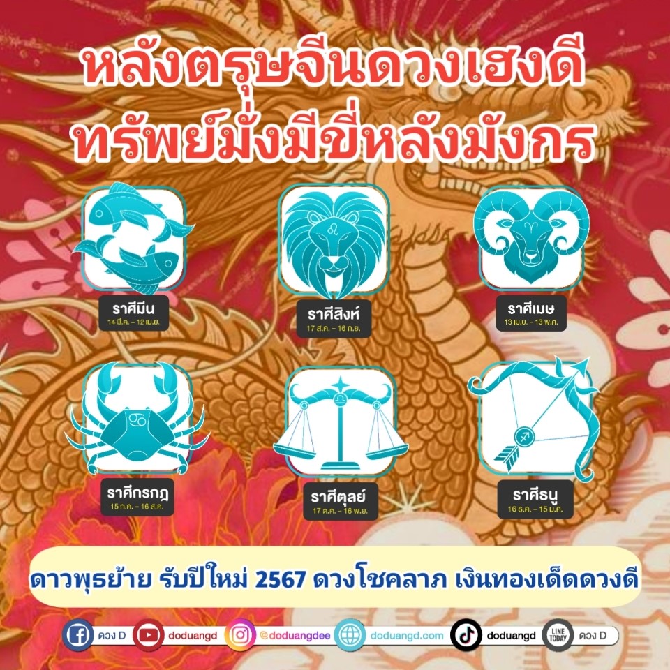 หลังตรุษจีน ดวงขี่มังกร ร่อนช้อนทรัพย์