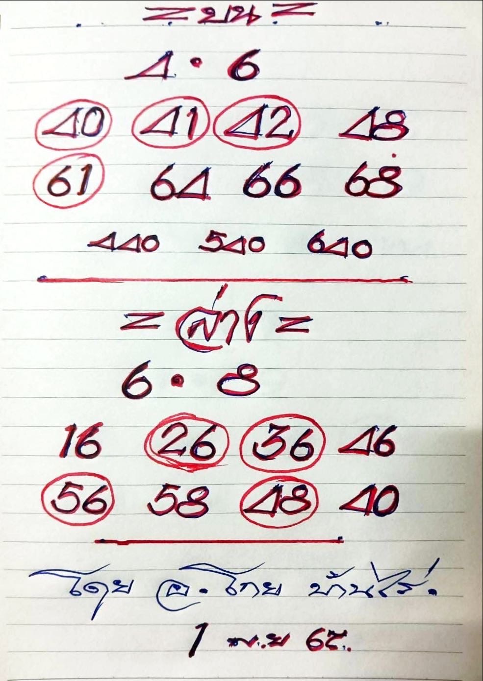 เลขทำมือ อาจารย์โกย บ้านไร่ แนวทางวันศุกร์ 1 พฤศจิกายน 2567