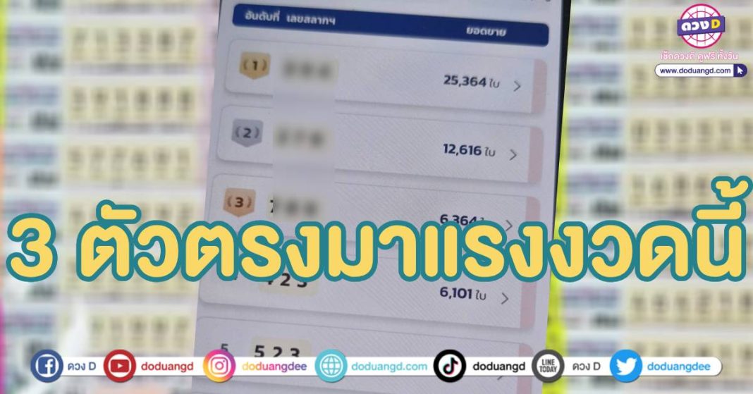 หวยขายดีเป๋าตัง 1 พฤศจิกายน