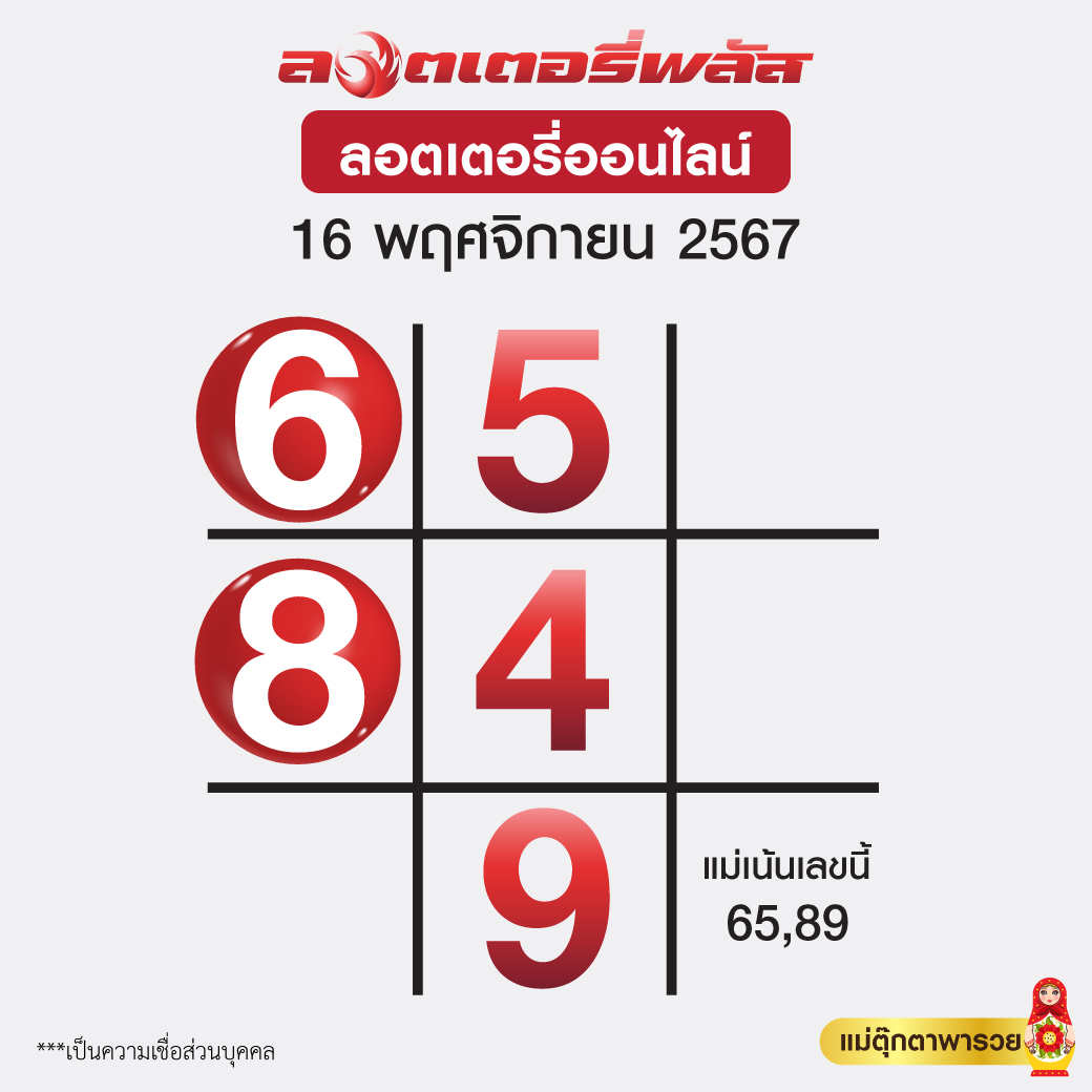 เลขเด็ด ตารางแม่ตุ๊กตา ล่าสุด แนวทางวันเสาร์ 16 พฤศจิกายน 2567