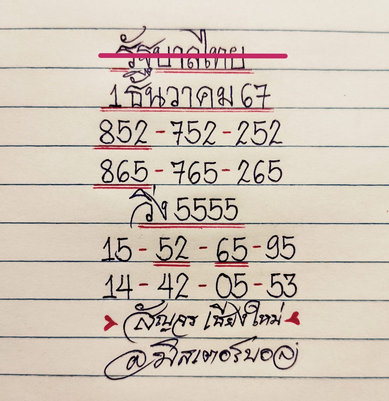 เลขเด็ด มิสเตอร์บอล ล่าสุด หวยสัญจรเชียงใหม่ 1 ธันวาคม 2567