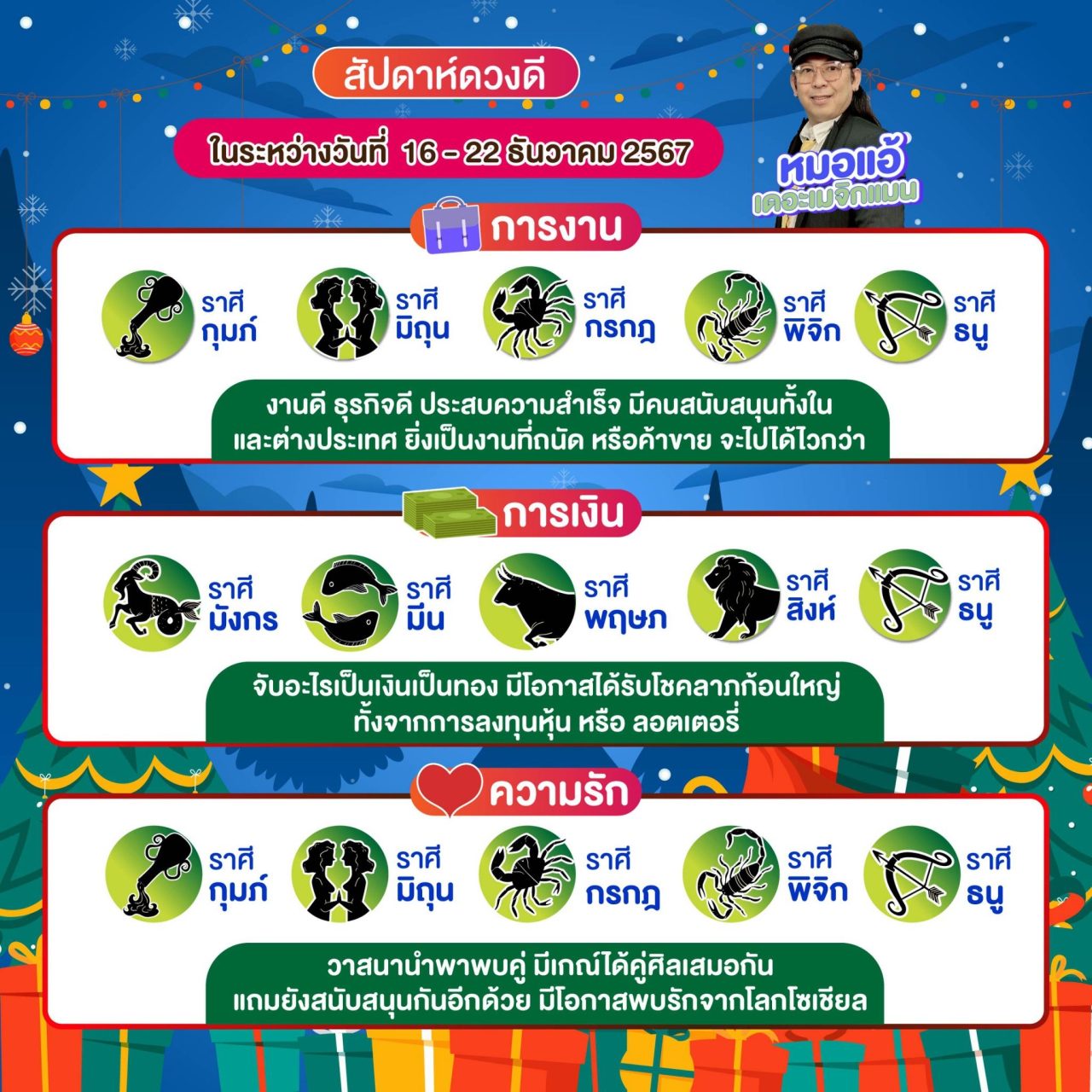 สัปดาห์ดวงD ดวงรายสัปดาห์ การงาน การเงิน ความรัก หมอแอ้ เดอะเมจิกแมน