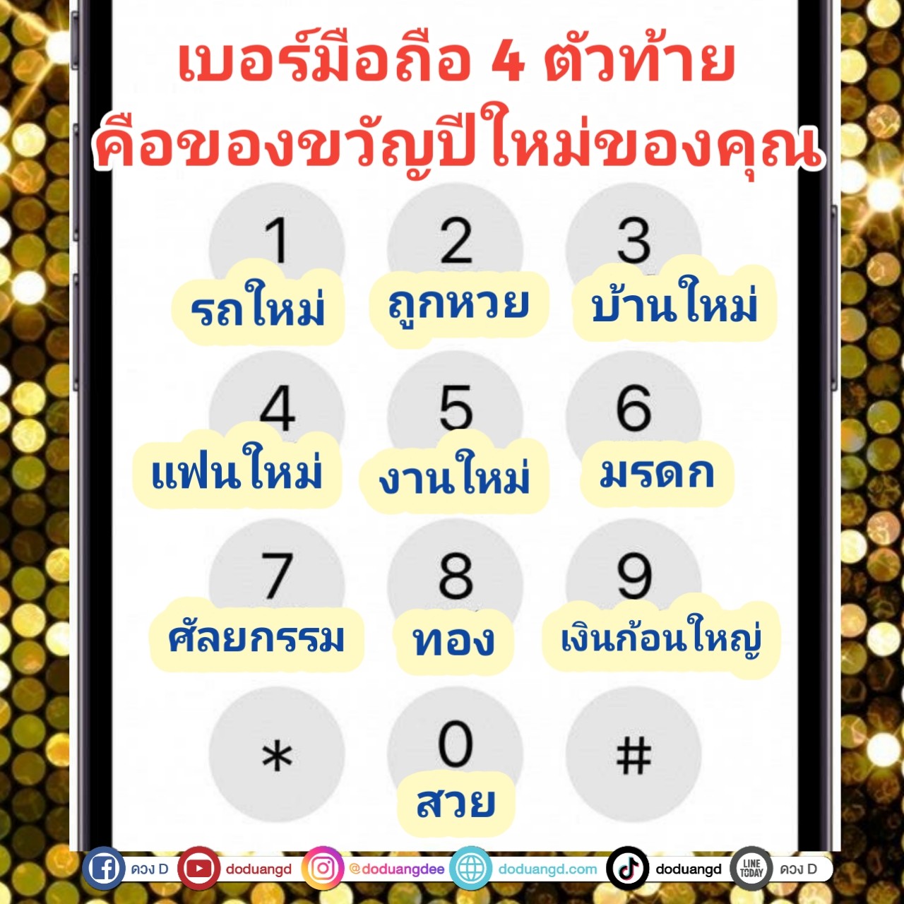 เบอร์โทรศัพท์ เบอร์นำโชค ให้โชคปีใหม่