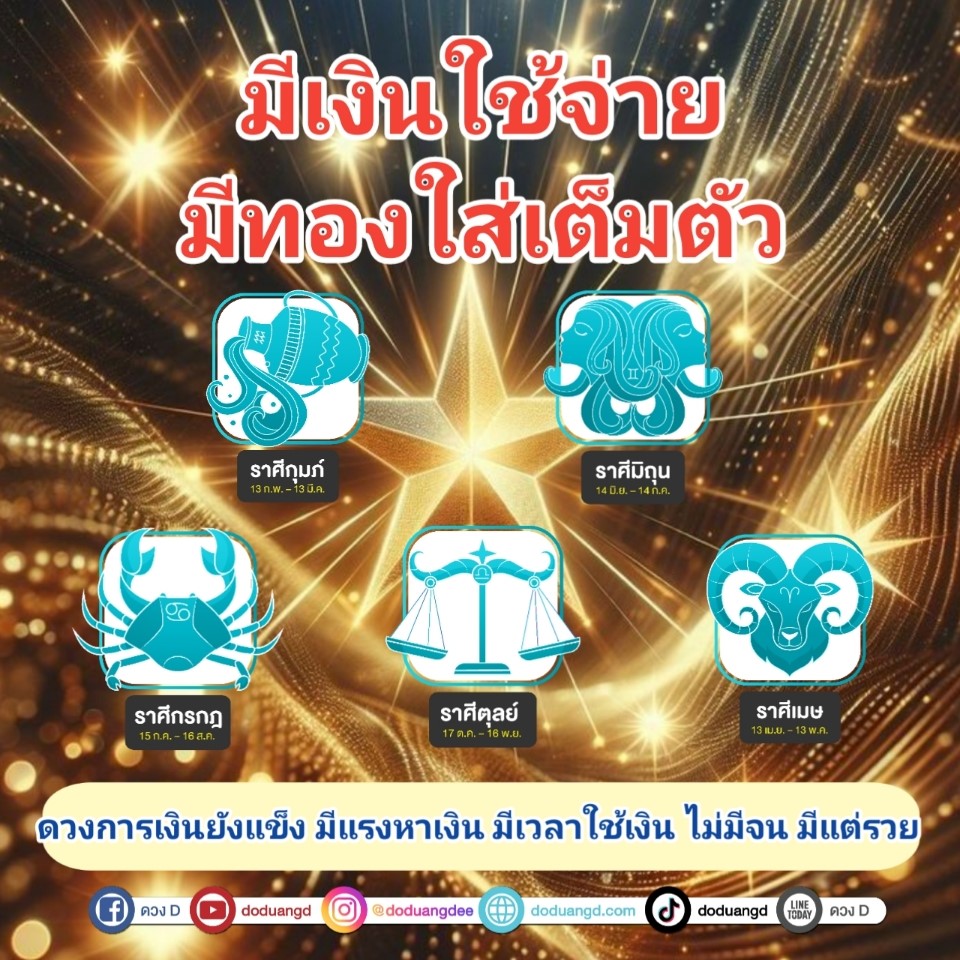 ดวงการเงิน 2568 รวยรับทรัพย์ ไม่ขาดตอน