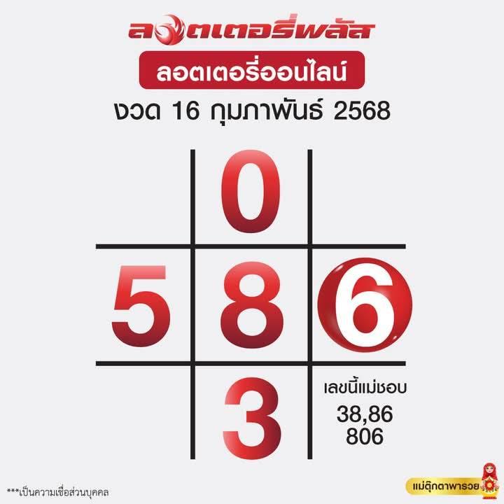 เลขเด็ดแม่ตุ๊กตา ล่าสุด หวยวันอาทิตย์ 16 กุมภาพันธ์ 2568